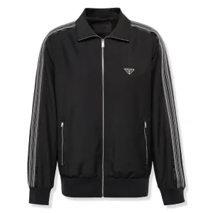 Prada Mohair And Wool Logo Black Track Jacket