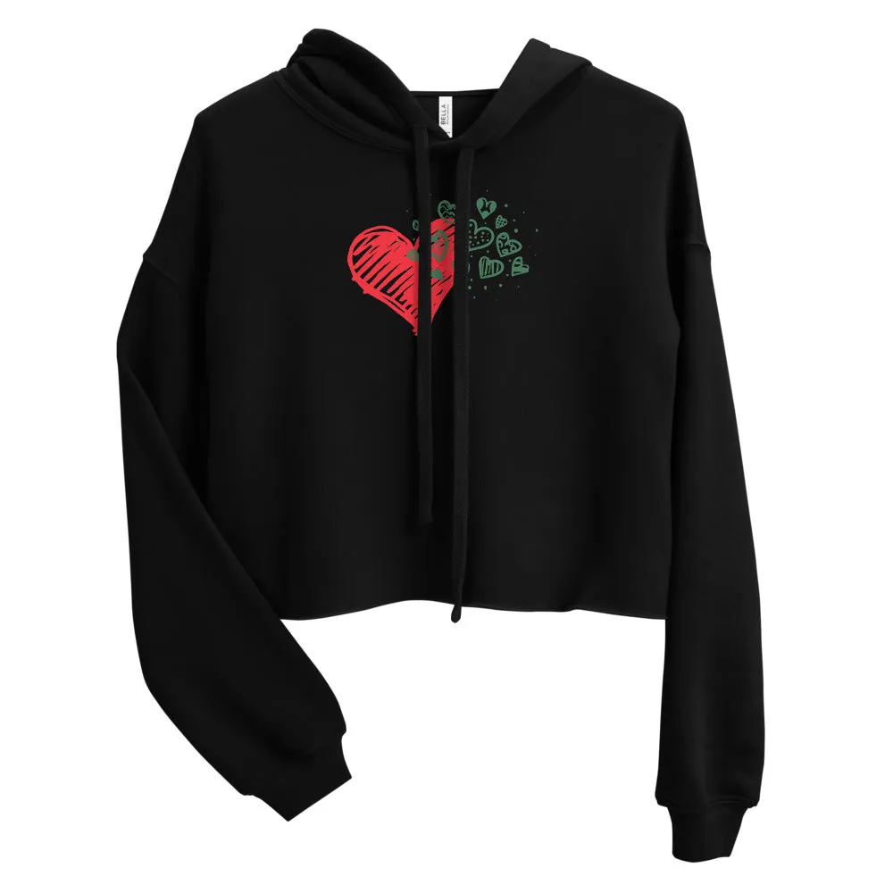 Sweetheart Hearts Women's Cropped Hoodie