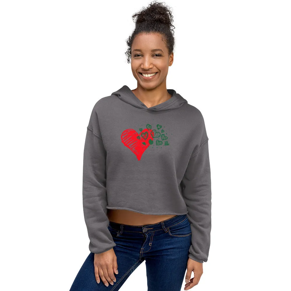 Sweetheart Hearts Women's Cropped Hoodie