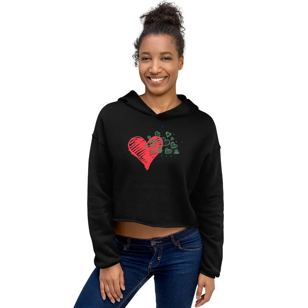 Sweetheart Hearts Women's Cropped Hoodie