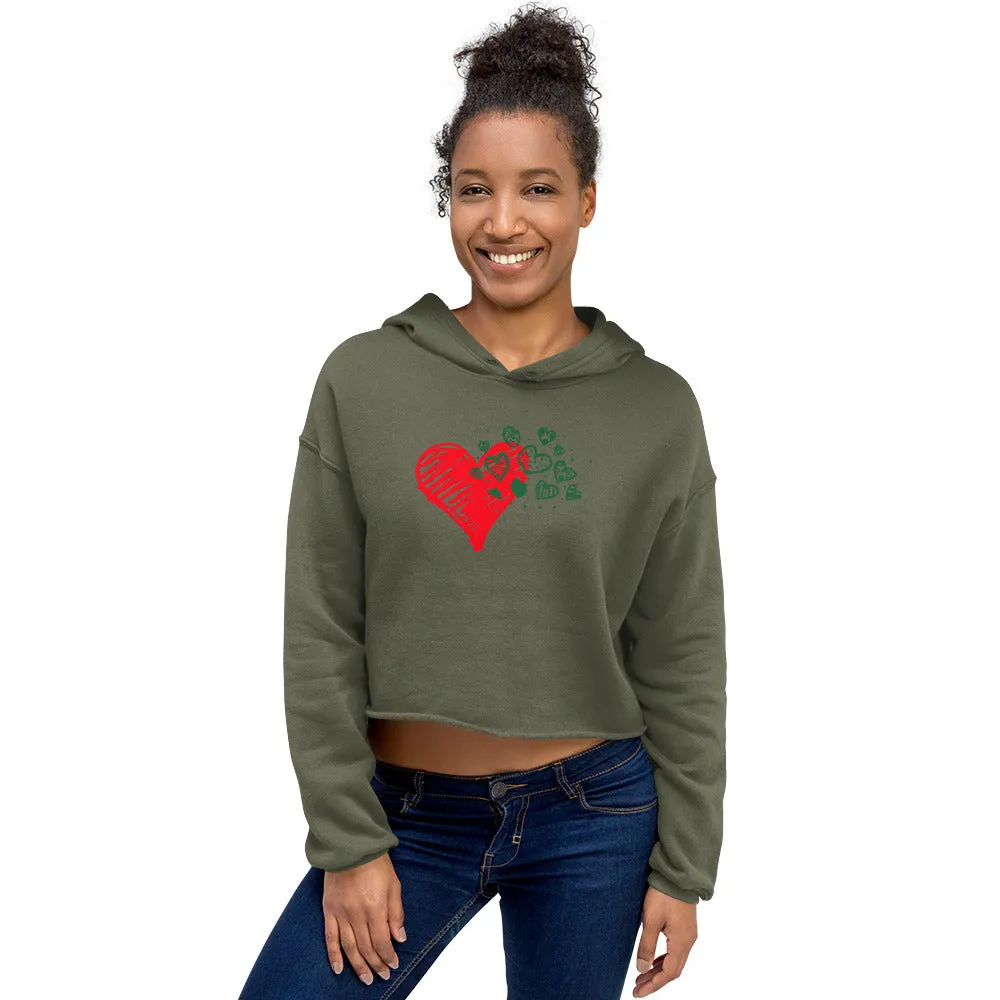 Sweetheart Hearts Women's Cropped Hoodie