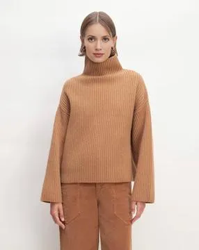 The Felted Merino Funnel-Neck Pullover