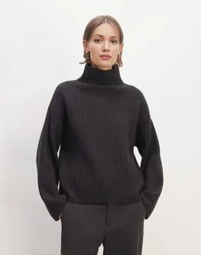 The Felted Merino Funnel-Neck Pullover