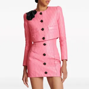 Trend4us Women's Chic Jacket and Mini Skirt Set