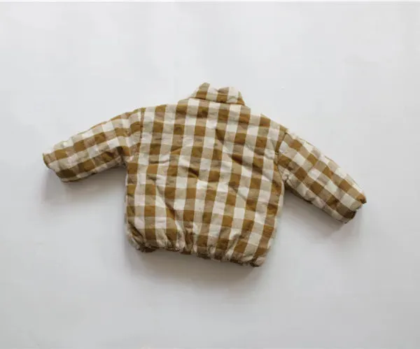 Unisex Kids Plaid Padded Jacket