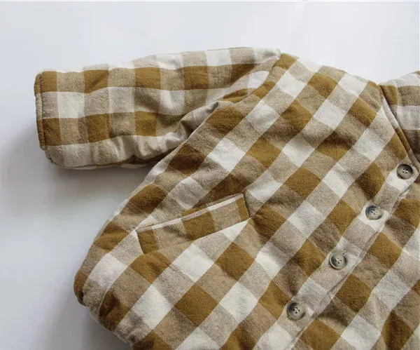 Unisex Kids Plaid Padded Jacket