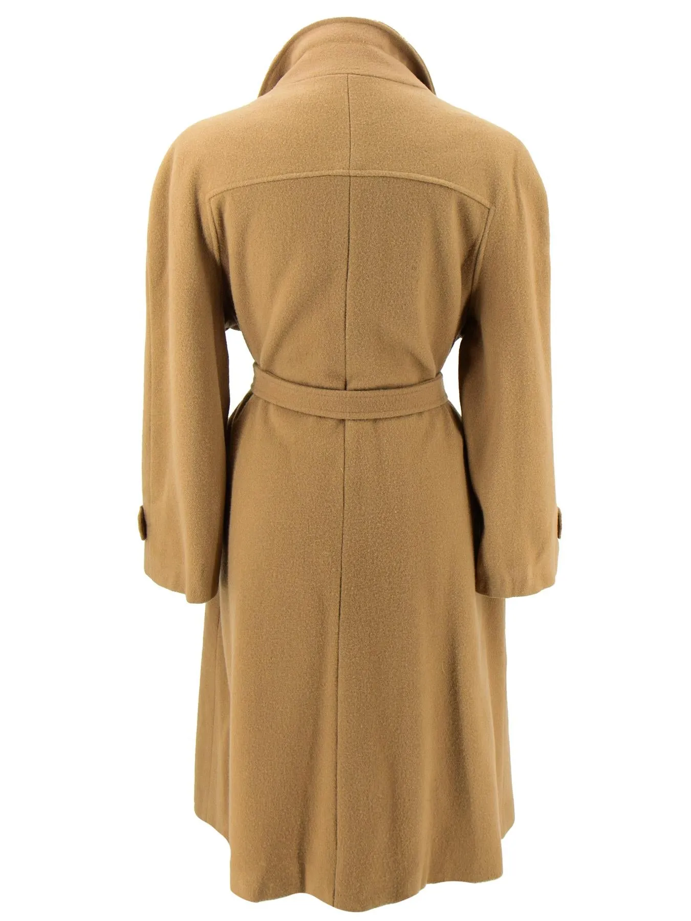 Vintage Camel Wool Belted Long Coat