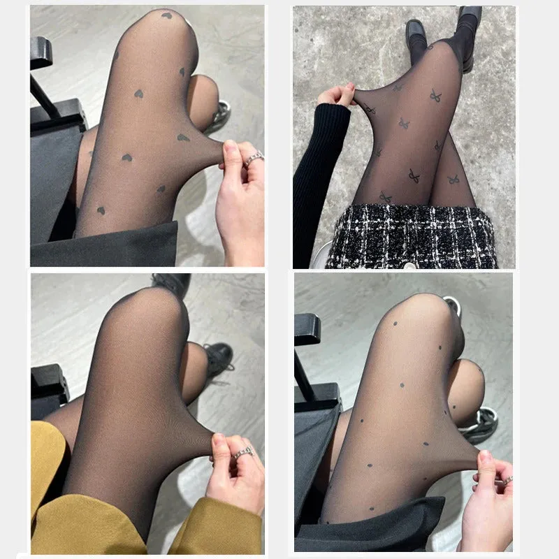 Winter Women Leggings 80/200g Fleece Warm Stockings Skin Effect Tights 2023 Female Print Leggings High-Elastic Thermal Pants