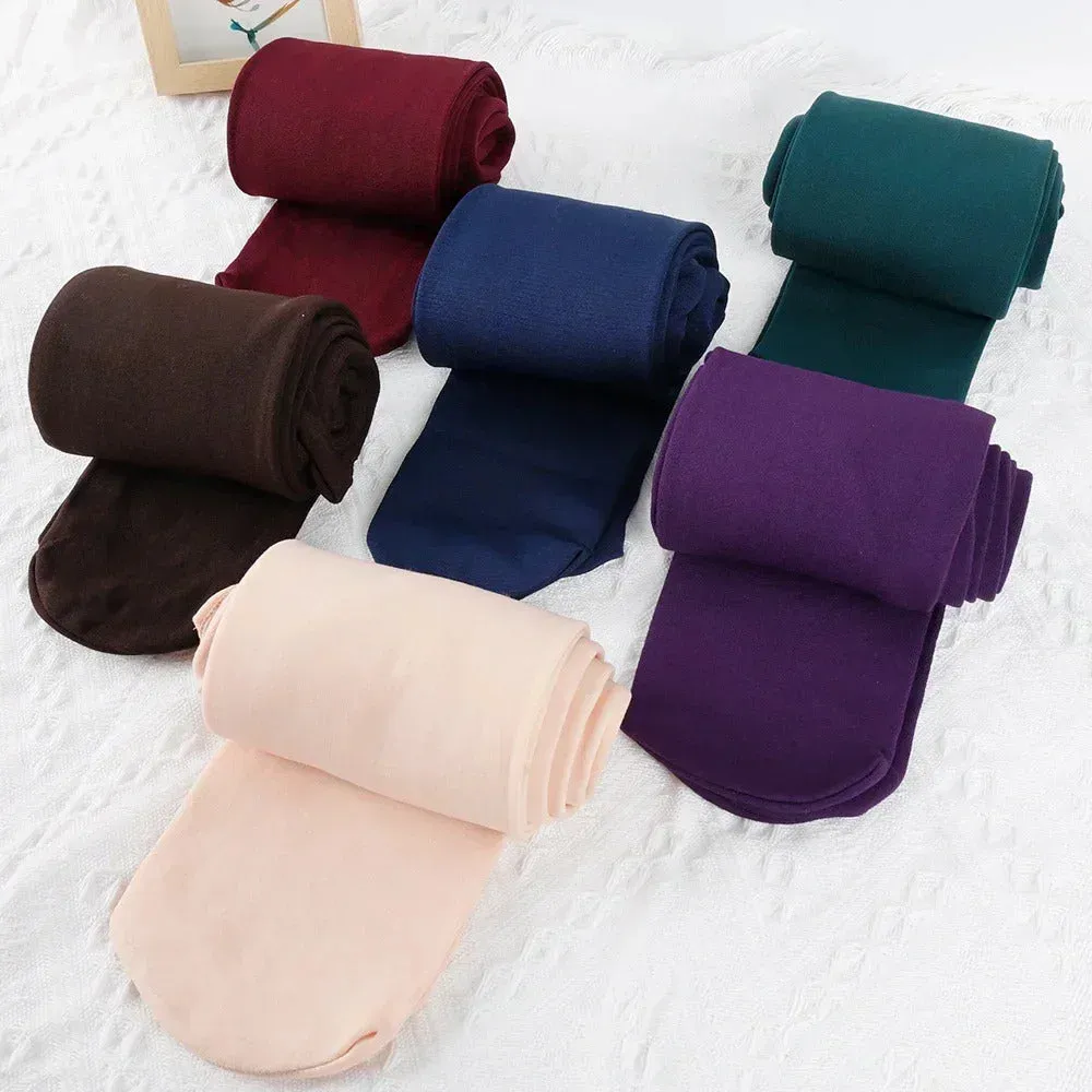 Women Thermal Stockings Winter Warm Elastic Slim Fleece Tights Pantyhose Thicken Plush High Waist Leggings Stocking Pants