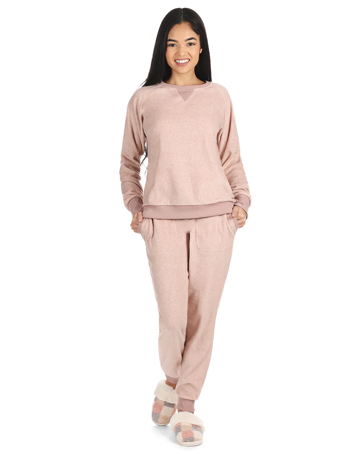 Women's 2 Piece Cozy Fleece Matching Jogger Pants Set