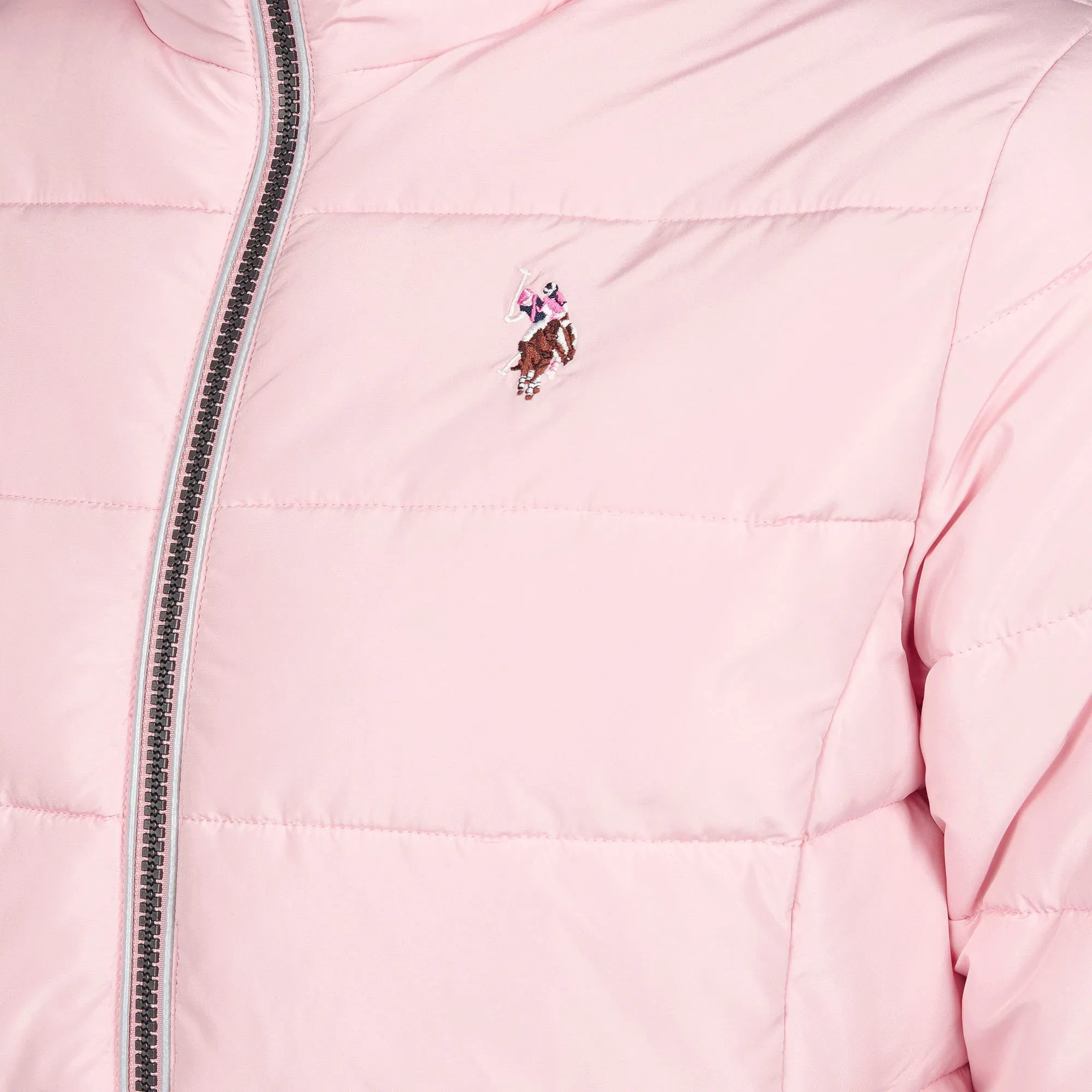 Womens Lightweight Puffer Jacket in Silver Pink