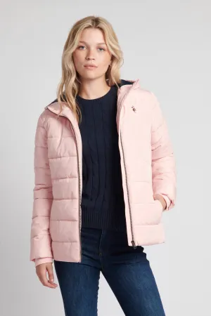 Womens Lightweight Puffer Jacket in Silver Pink