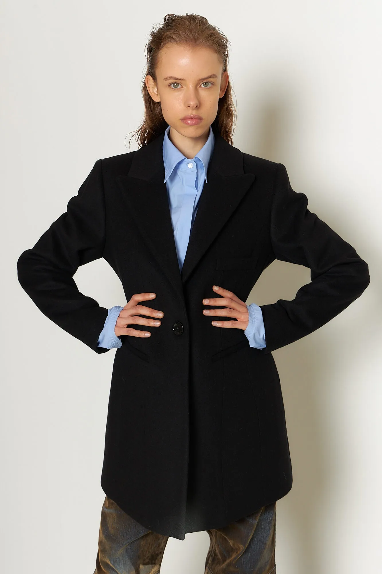 Wool Cashmere Long Blazer