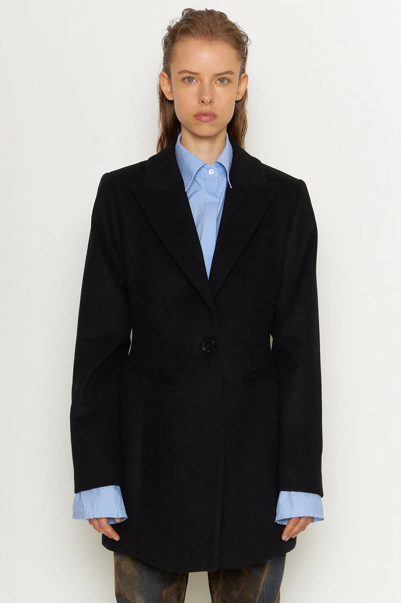 Wool Cashmere Long Blazer