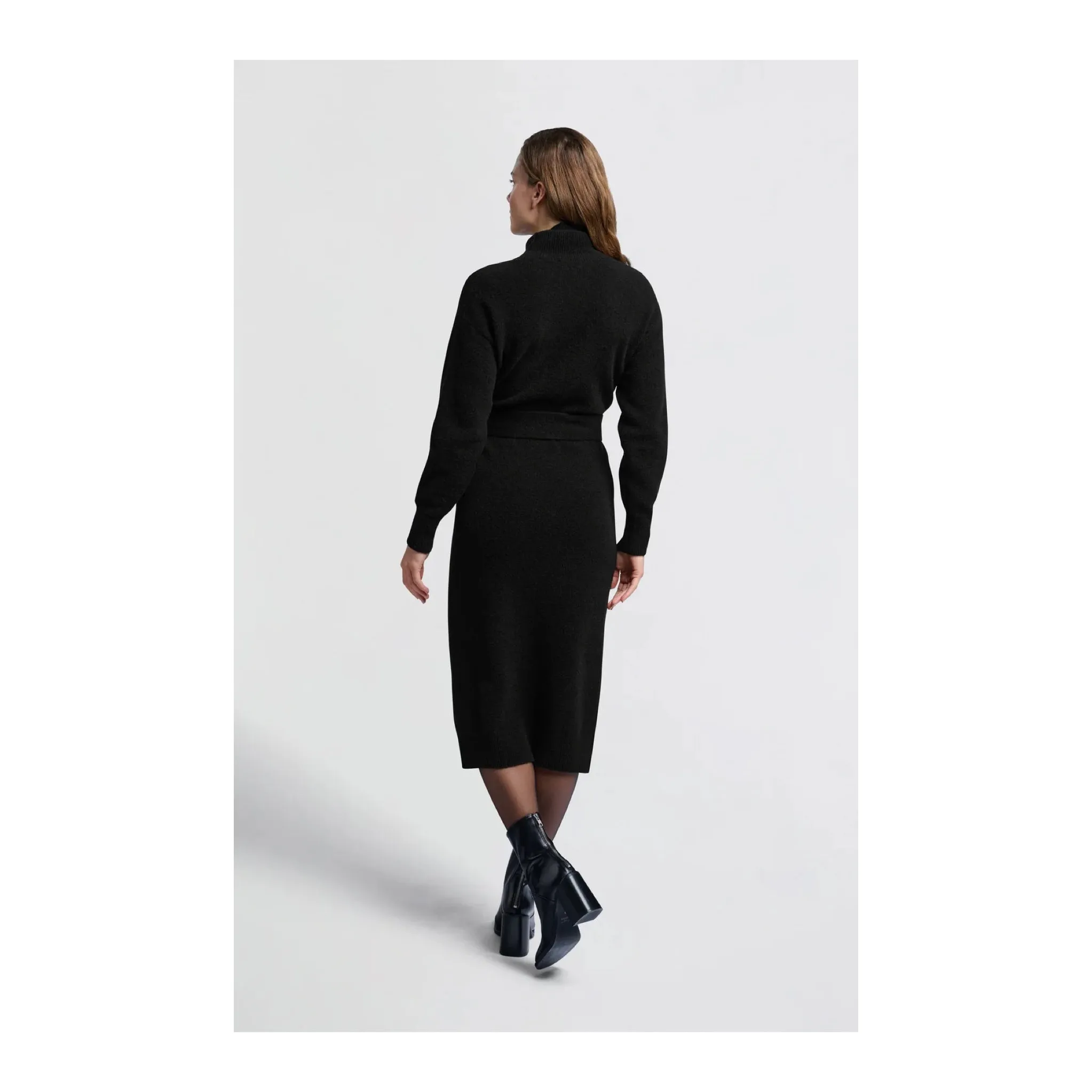 Yaya 600158-411 Knitted Midi Turtleneck Dress